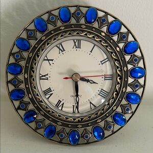 Elegant Blue and Gold desk Clock